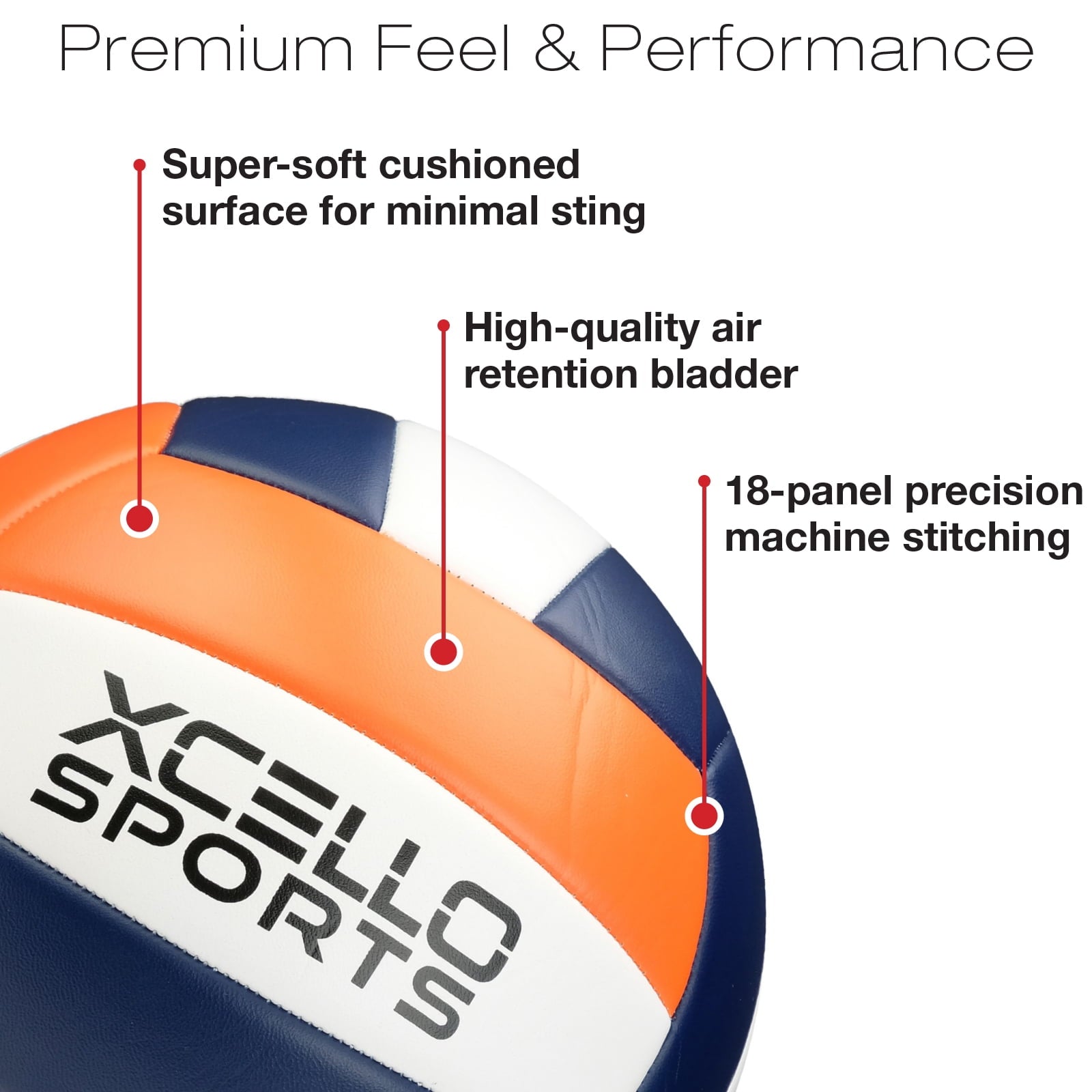 Xcello Sports Regulation Volleyball Assorted Colors with Pump (Pack of 6)