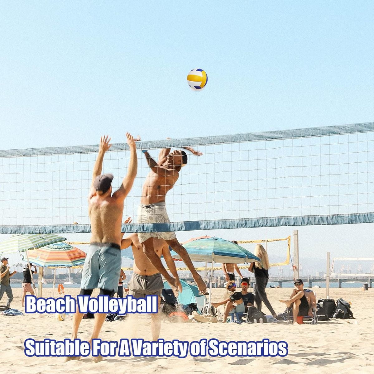 Magicorange 6 Pack Volleyball Ball, Official Size 5 Soft Touch Volleyballs with Ball Pump for Beach Play, Game, Gym, Training