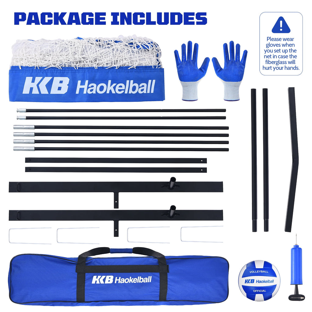Haokelball 11x 8 ft Volleyball Training Equipment Practice Net Station for Backyard Indoor Outdoor