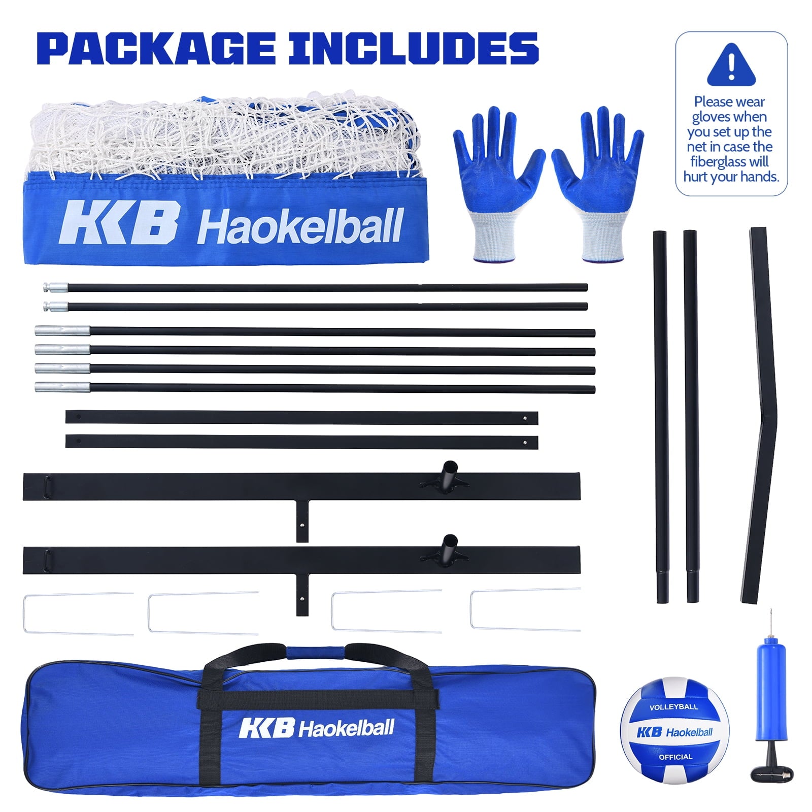 Haokelball 11x 8 ft Volleyball Training Equipment Practice Net Station for Backyard Indoor Outdoor