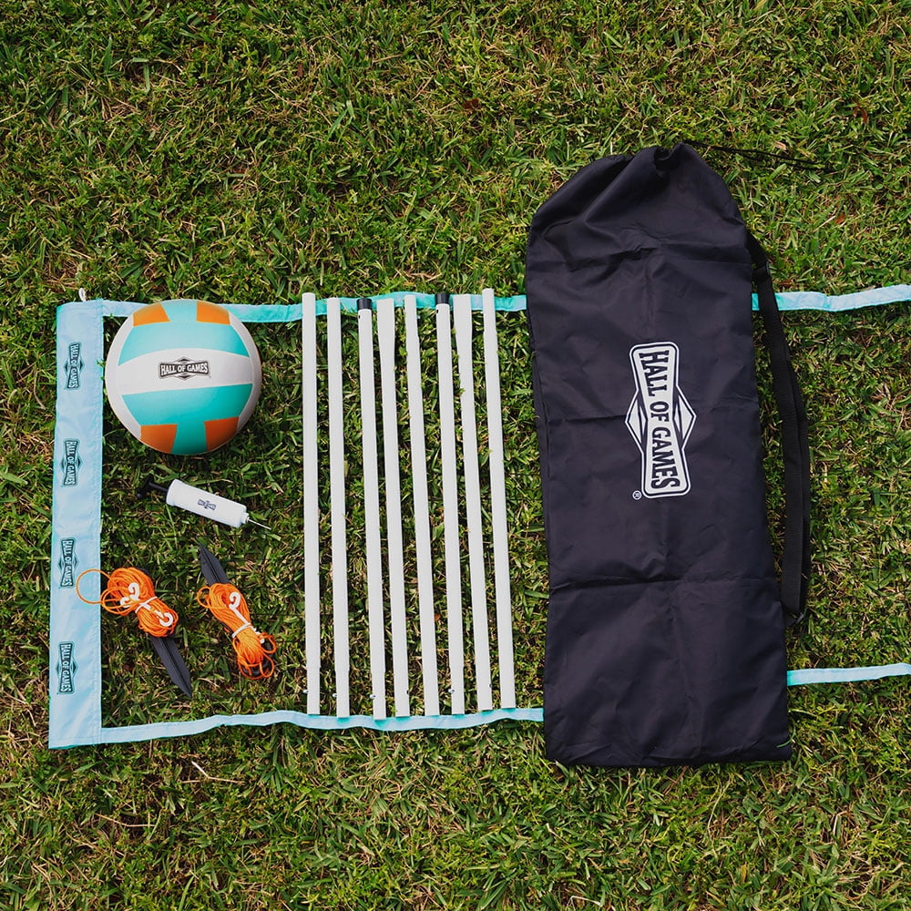 20 ft.Outdoor Volleyball Set with Adjustable Steel Poles and Official Size Volleyball by Hall of Games
