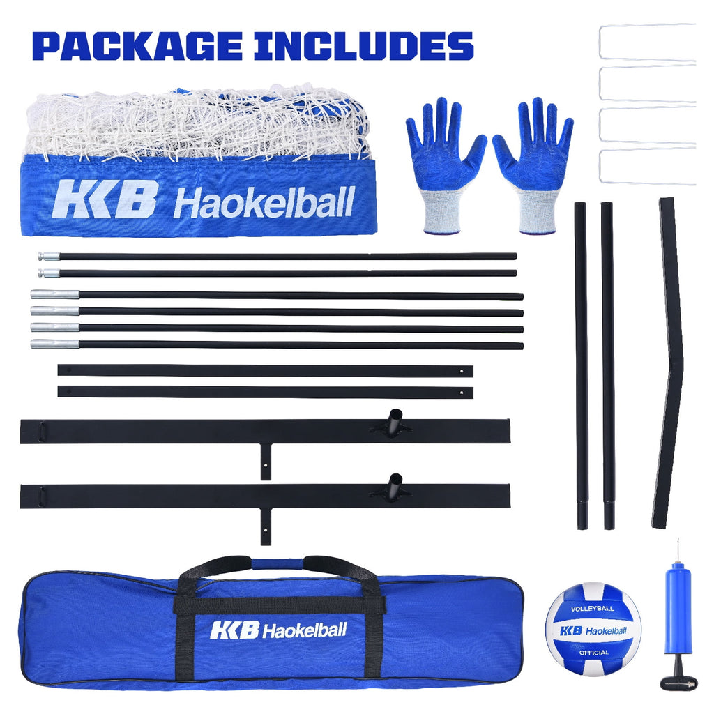 Haokelball 11x 8 ft Volleyball Training Equipment Practice Net Station for Backyard Indoor Outdoor