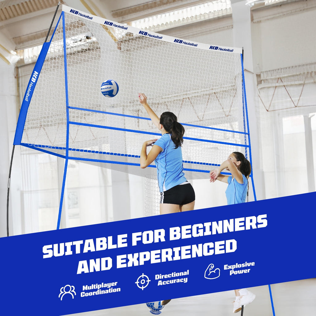 Haokelball 11x 8 ft Volleyball Training Equipment Practice Net Station for Backyard Indoor Outdoor