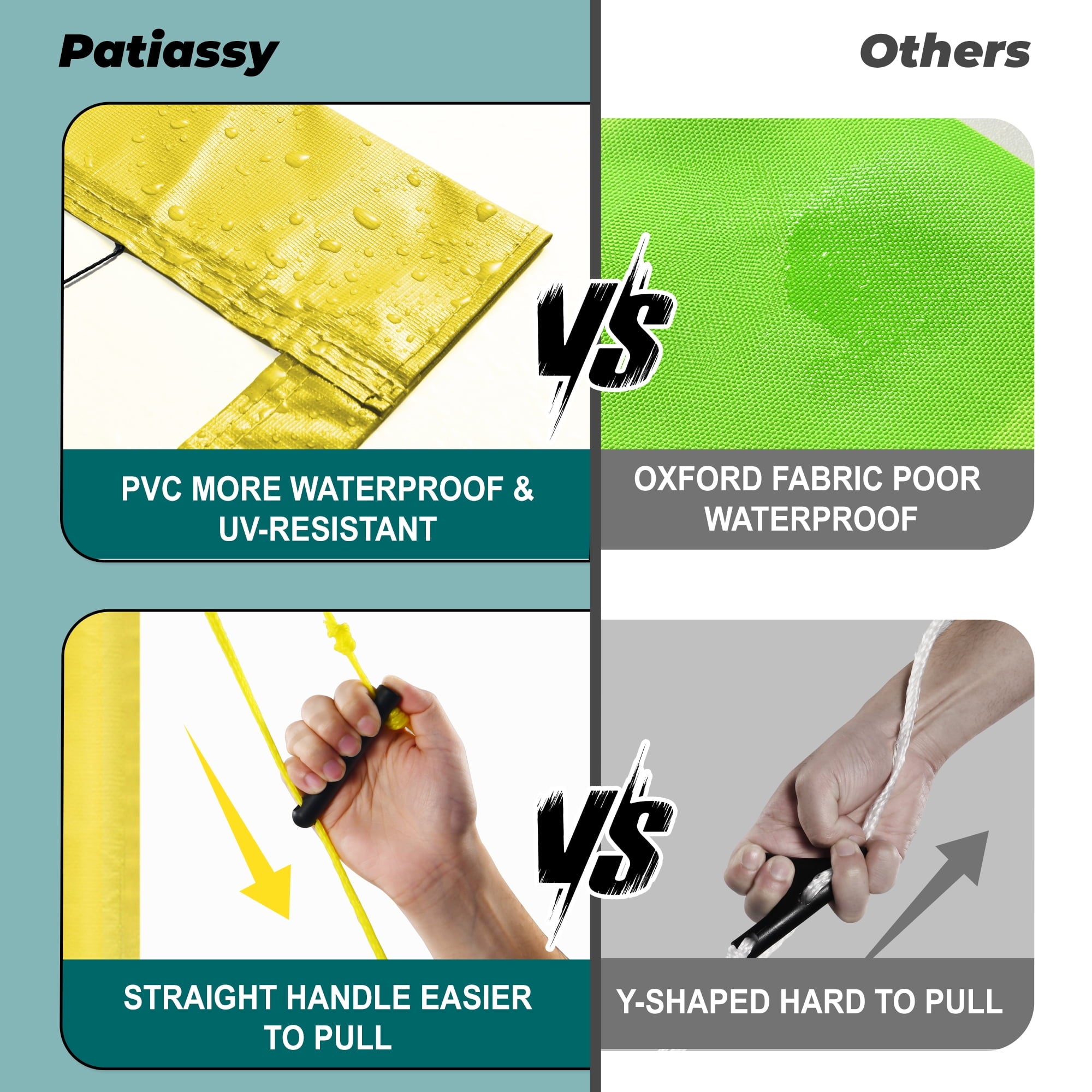 Patiassy Outdoor Portable Volleyball Net Set System for Backyard - Quick & Easy Setup Adjustable Height Steel Poles, PU Volleyball, Pump and Carrying Bag