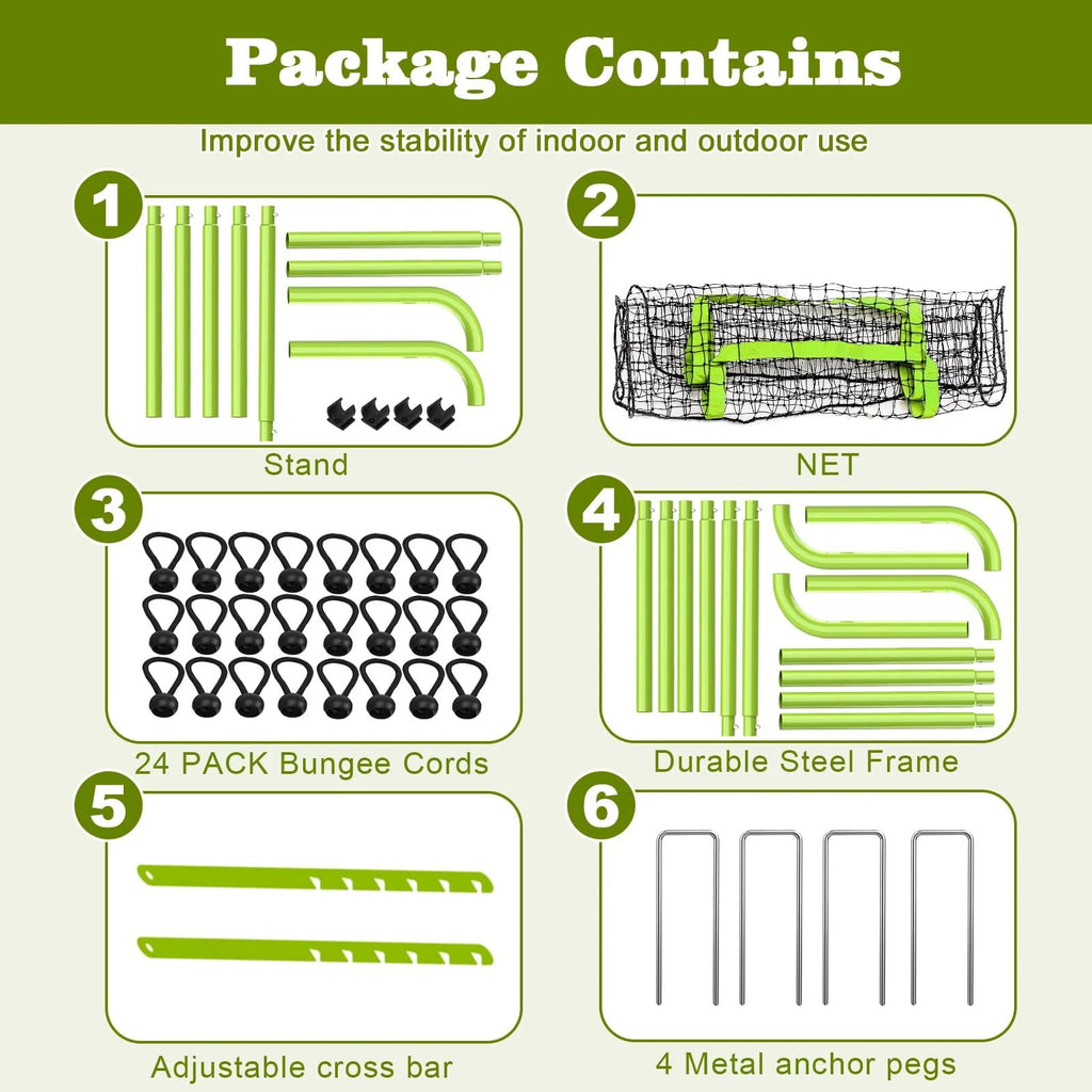 Adjustable Volleyball Rebounder Net, Durable Portable Steel Frame for Improving Volleying, Bumping, Spiking Skills, 7x4 FT