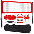 CureCalor Outdoor Professional Volleyball Net Set System, 32* 8 Feets, 3 Height Adjustable, Red