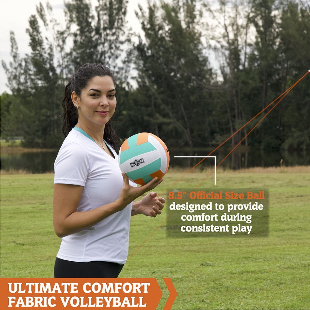 20 ft.Outdoor Volleyball Set with Adjustable Steel Poles and Official Size Volleyball by Hall of Games