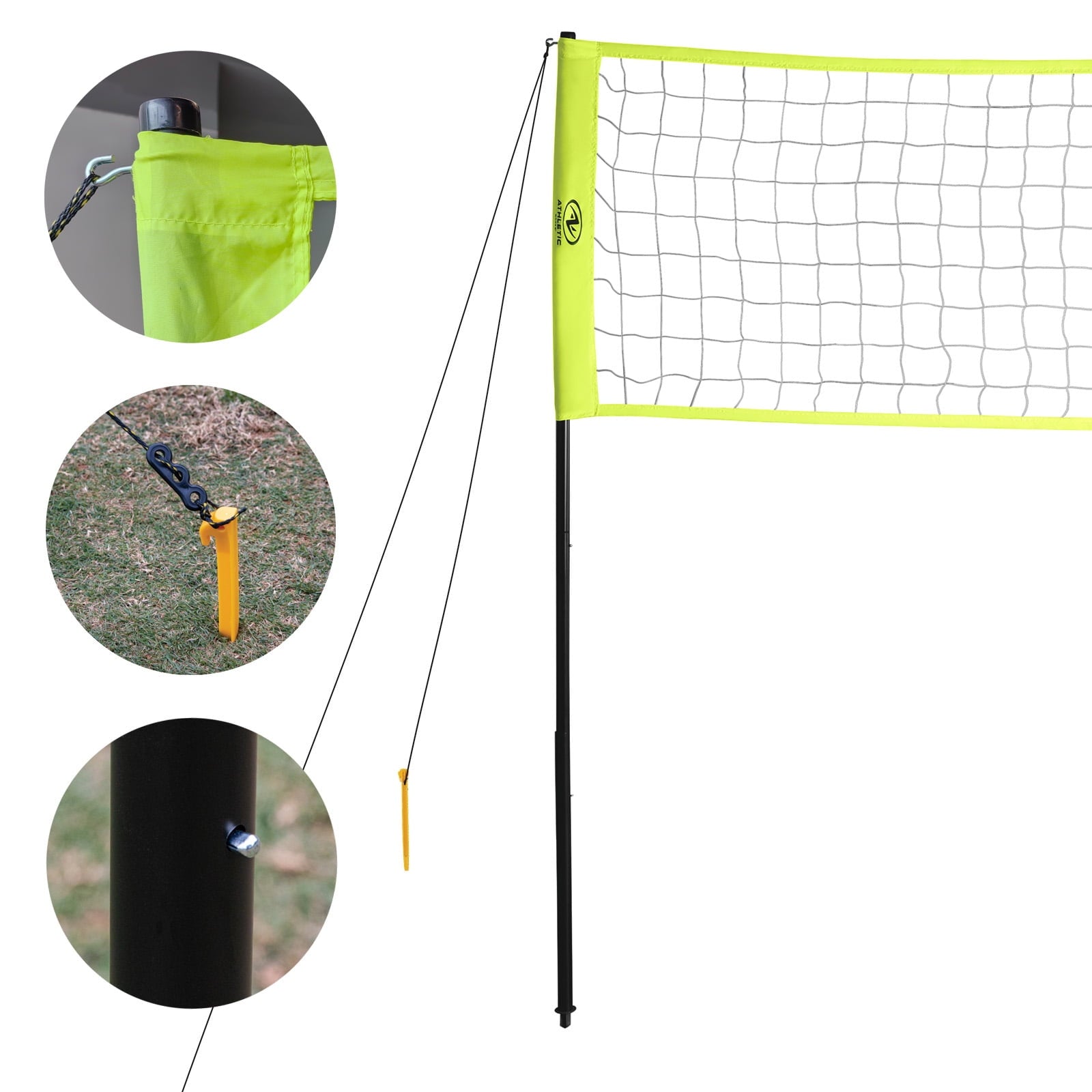 Athletic Works Outdoor Volleyball and Net Set with Ball and Pump