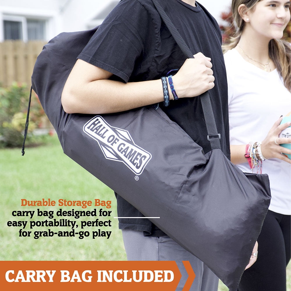 20 ft.Outdoor Volleyball Set with Adjustable Steel Poles and Official Size Volleyball by Hall of Games