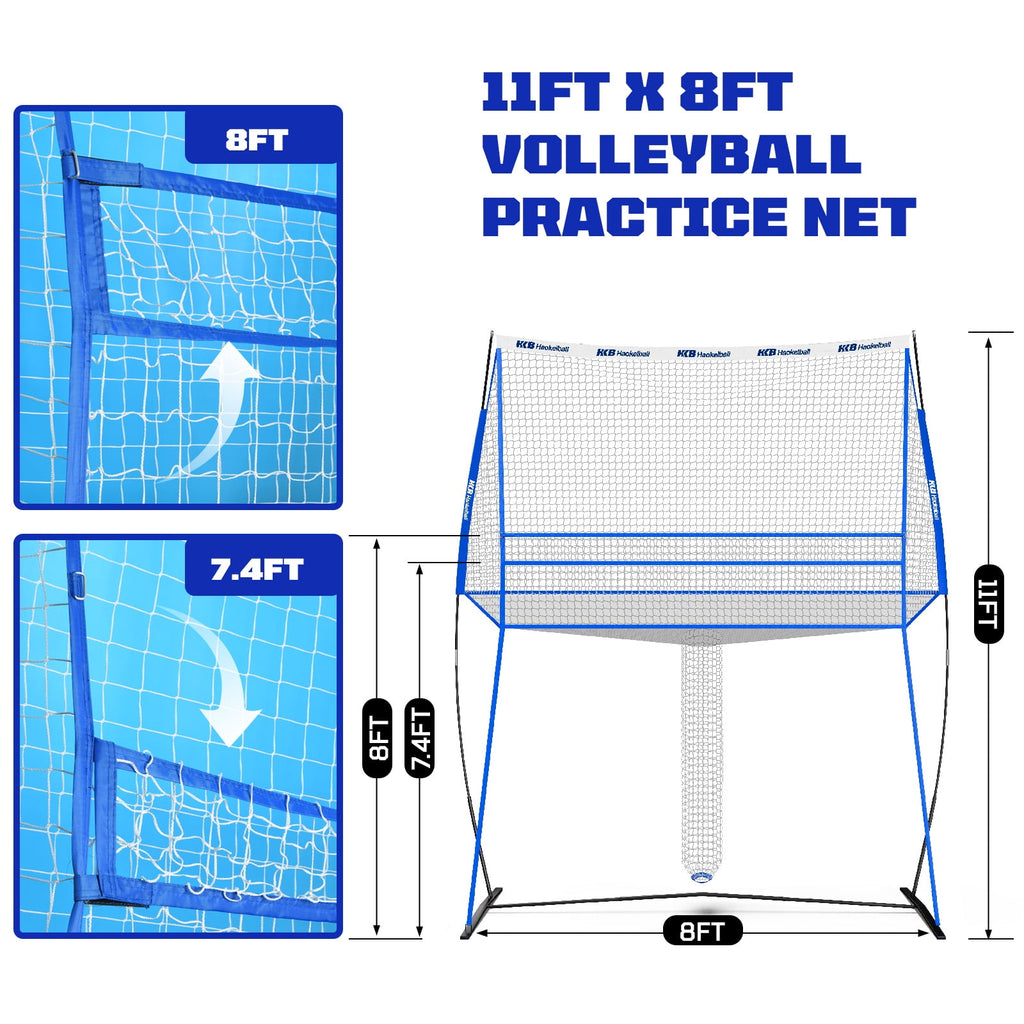 Haokelball 11x 8 ft Volleyball Training Equipment Practice Net Station for Backyard Indoor Outdoor